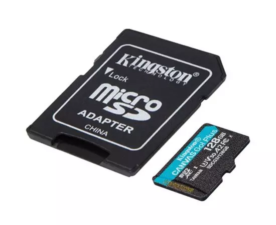Карта памяти MicroSDXC 128Gb Class 10 UHS-I U3 V30 A2 + адаптер (Kingston Canvas Go Plus 170R) (SDCG3/128GB), фото 2