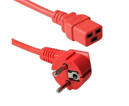Кабель POWER PC19 1,8 м (С19 - Schuko, сечение 1,5 мм.кв., медь) Power Cube, красный (16270/16271)
