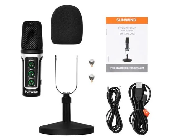 Микрофон SunWind SW-SM500G, черный (1427255), фото 5