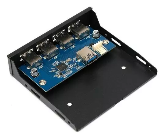 Панель лицевая FP3.5-USB3-4A в 3.5" отсек корпуса, 4*USB3.0 (Gembird), фото 3