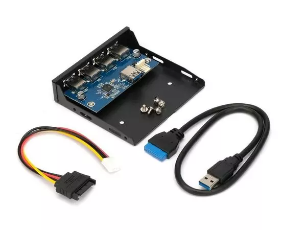 Панель лицевая FP3.5-USB3-4A в 3.5" отсек корпуса, 4*USB3.0 (Gembird), фото 4