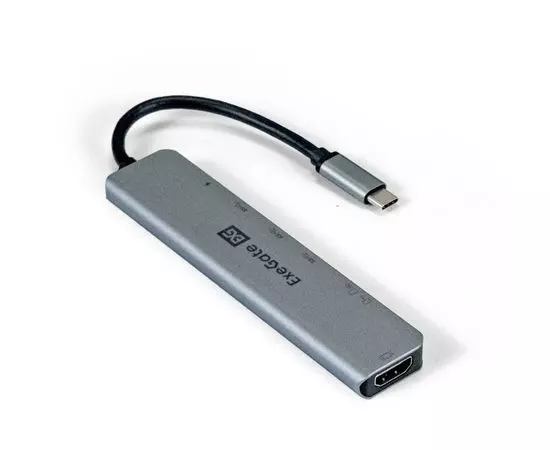 Док-станция для ноутбука ExeGate DUB-21C/PD/CR/H Type-C, серый (EX293983RUS), фото 2