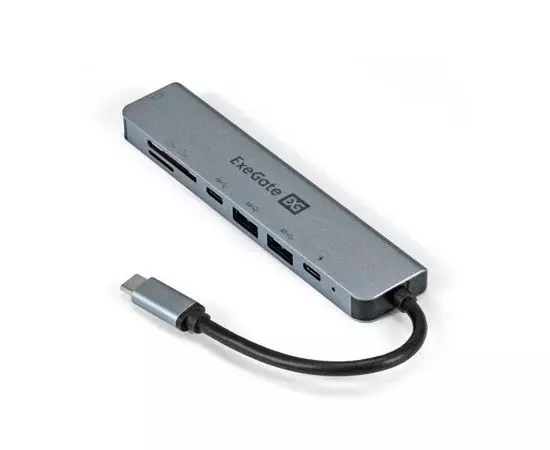 Док-станция для ноутбука ExeGate DUB-21C/PD/CR/H Type-C, серый (EX293983RUS)