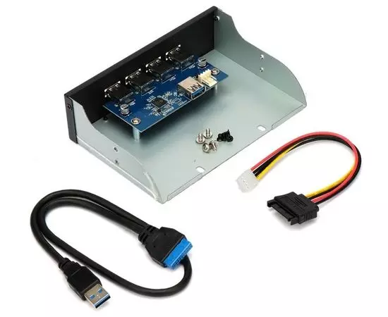 Панель лицевая FP5.25-USB3-4A в 5.25" отсек корпуса, 4*USB3.0 (Gembird), фото 4