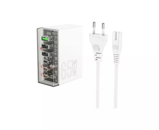 Зарядное устройство HOCO N36, 3хUSB A+3xUSB C, PD (65W), белый
