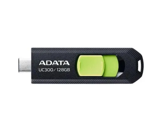 USB Flash-накопитель 128Gb USB 3.2 Type-C (ADATA, UC300) (ACHO-UC300-128G-RBK/GN), Цвет: Чёрный/Зелёный
