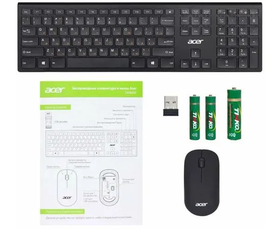 Клавиатура+мышь Key+Mouse Acer OKR030, черный (ZL.KBDEE.005)