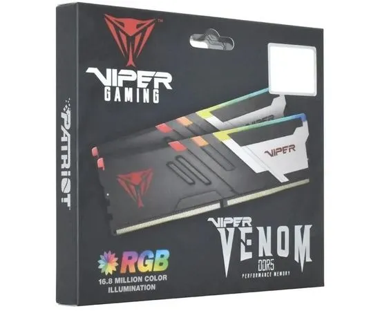 Оперативная память Patriot 2x32Gb DDR5-5200MHz Viper Venom RGB (PVVR564G520C40K), фото 4