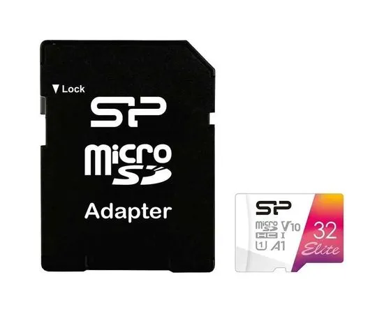 Карта памяти MicroSDHC 32GB Class 10 UHS-I + адаптер (Silicon Power Elite) (SP032GBSTHBV1V20SP), фото 2
