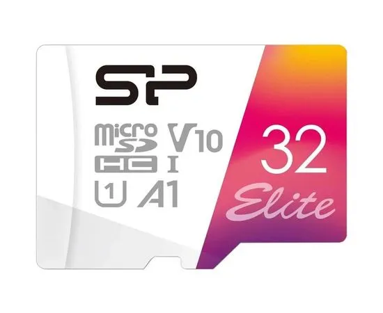 Карта памяти MicroSDHC 32GB Class 10 UHS-I + адаптер (Silicon Power Elite) (SP032GBSTHBV1V20SP)