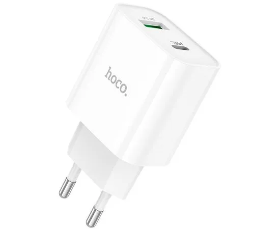 Зарядное устройство HOCO C80A Rapido, USB A+C, QC3.0, PD (20W), белый (6931474779885)