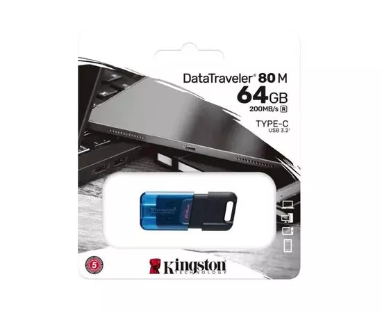 USB Flash-накопитель 64Gb USB 3.2 Type-C (KINGSTON, DataTraveler 80M) (DT80M/64GB), фото 3