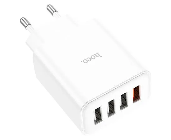 Зарядное устройство HOCO C102A Fuerza, USB A+A+A+A, QC 3.0, белый (6931474777713), фото 3