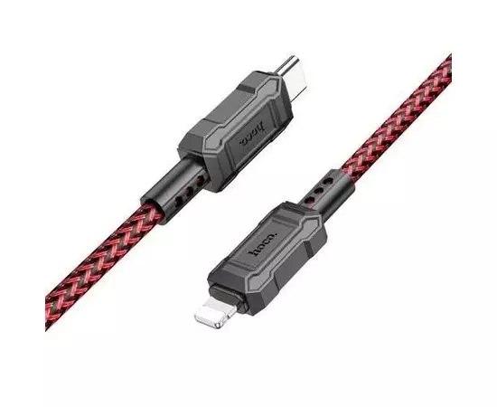 USB-кабель Type-C - Apple 8pin 1м. (HOCO) X94 Leader, PD 20W, оплетка, красный (6931474794215)