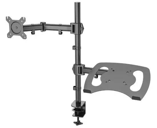 Кронштейн для монитора/ноутбука 13"-27" 4 ст. свободы, (Cactus CS-VM-LH07-BK) черный
