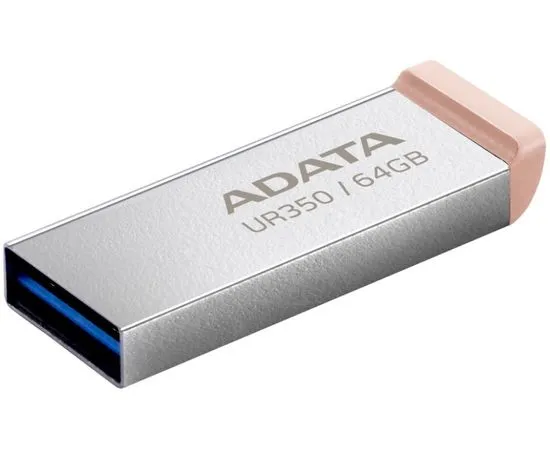 USB Flash-накопитель 64Gb USB 3.2 (ADATA, UR350), серебристый/бежевый (UR350-64G-RSR/BG)