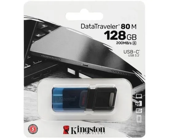 USB Flash-накопитель 128Gb USB 3.2 Type-C (KINGSTON, DataTraveler 80M) (DT80M/128GB), фото 2