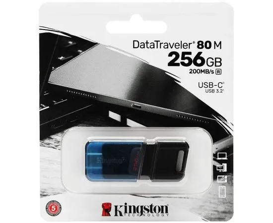USB Flash-накопитель 256Gb USB 3.2 Type-C (KINGSTON, DataTraveler 80M) (DT80M/256GB), фото 3