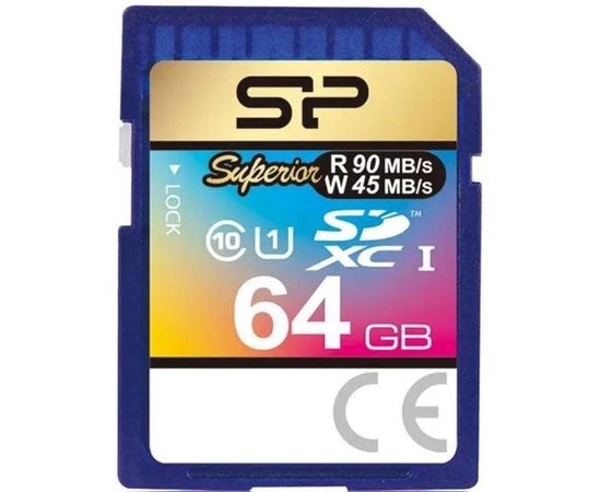 Карта памяти SDXC 64Gb Class 10 UHS-I U3 Superior Pro (Silicon Power) (SP064GBSDXCU3V10)