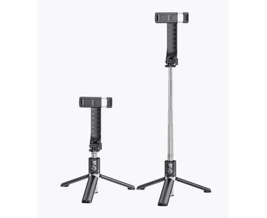 Монопод Hoco K20 Prior, Bluetooth, пульт управления, трипод, черный (6942007604116)
