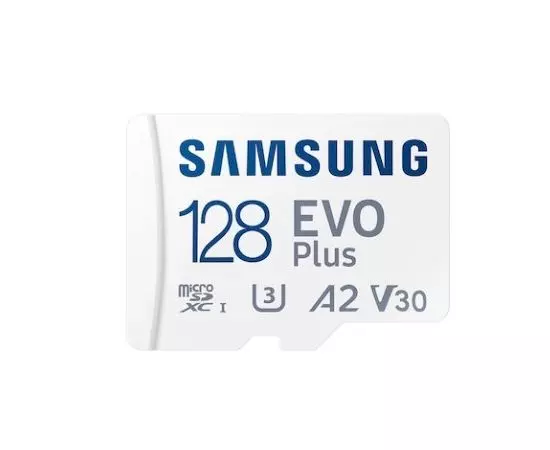 Карта памяти MicroSDXC 128Gb Class 10 UHS-I U3 V30 A2 + адаптер (SAMSUNG EVO PLUS) (MB-MC128SA)