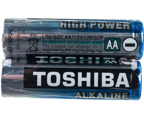 Батарейка (размер AA, LR6) Toshiba High Power- эконом упаковка 2шт, цена за 2шт (TH LR6/2SH HP)