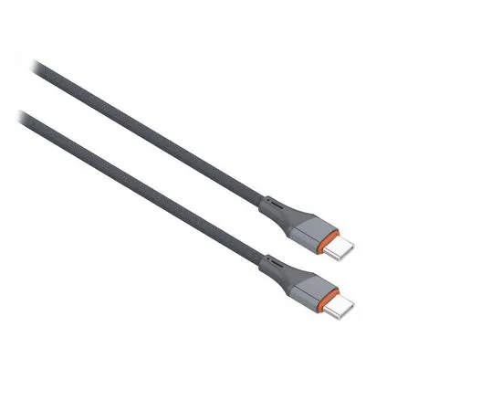 Кабель USB Type-C (M), PD 65W, 2m (LDNIO) LC632C, в оплетке, серый, фото 2