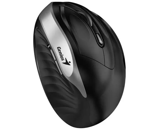 Мышь Genius 8520S, вертикальная, бесшумная, черный/серебристый (31030031401), Цвет: Чёрный/Серебристый, фото 3