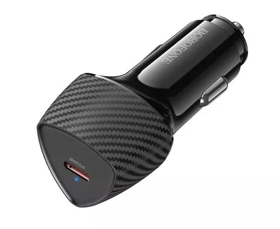 Автомобильное зарядное устройство Borofone BZ31B Solid, USB C, QC 3.0, PD30W, черный (6941991112607), фото 2