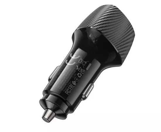 Автомобильное зарядное устройство Borofone BZ31B Solid, USB C, QC 3.0, PD30W, черный (6941991112607), фото 3