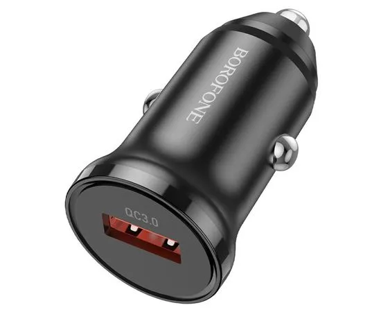 Автомобильное зарядное устройство Borofone BZ18, USB A, QC3.0 (18W), черный + кабель Type-C (6974443384864), фото 2
