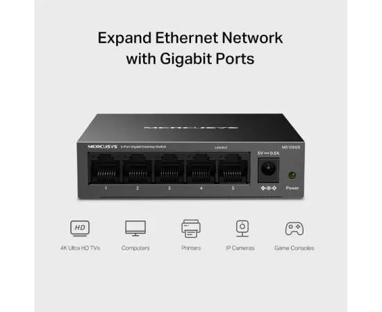 Коммутатор Mercusys MS105GS, фото 4