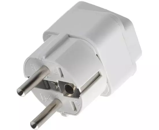 Переходник универсальный UK/US на евро-розетку EU, белый (GoPower) (00-00025058), фото 2