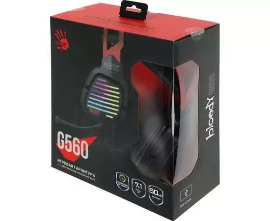 Наушники с микрофоном A4 Tech Bloody G560 черный/красный (G560 SPORTS RED), фото 4