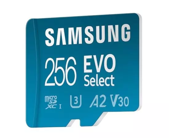 Карта памяти MicroSDXC 256Gb Class 10 UHS-I U3 + адаптер (SAMSUNG EVO Select) (MB-ME256KA), фото 2
