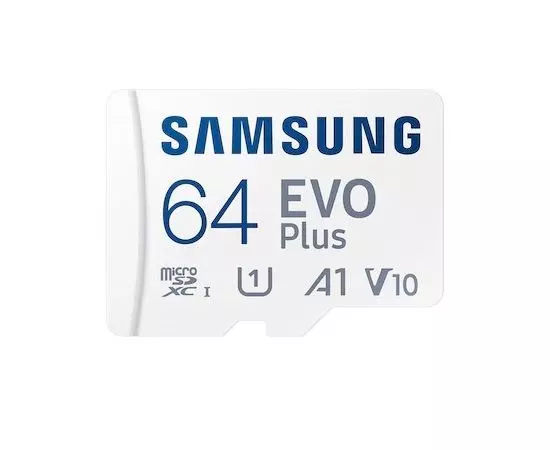 Карта памяти MicroSDXC 64Gb class 10 UHS-I U1 V10 A1 + адаптер (Samsung EVO Plus) (MB-MC64SA)