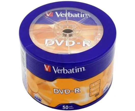 Диск DVD-R 4.7Gb Verbatim 16x Wagon Whell 50pcs (43731/43788)