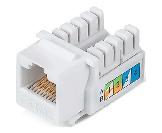 Модуль Keystone Jack RJ-45(8P8C), UTP неэкранированный, CAT 6, тип 90 градусов (REXANT) (02-0254)