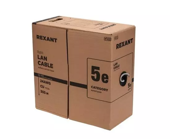 Кабель FTP Category 5e 305 м. (Rexant, 4х2х0.48mm, медь) только бухтами (01-0152-R), фото 2