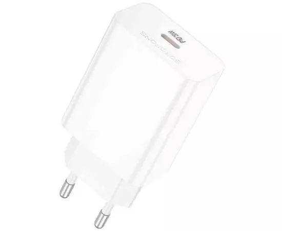 Зарядное устройство Borofone BA21A Pro Long, USB C, PD (20W), белый (6941991111402)