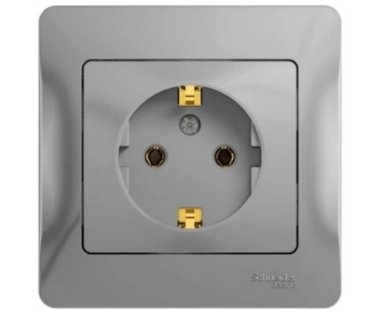 Розетка 1-м СП Glossa 16А с заземл. в сборе алюм. Systeme Electric (GSL000342)