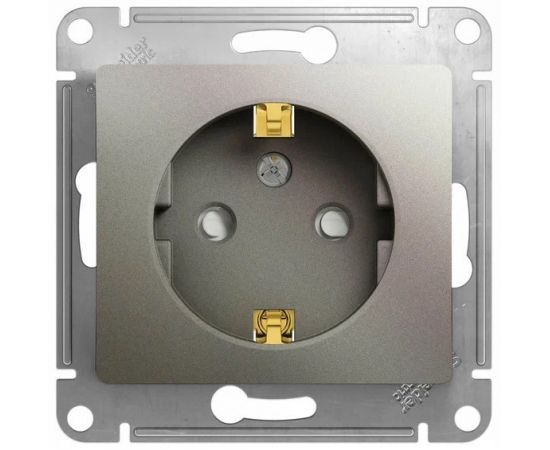 Механизм розетки 1-м Glossa 16А 250В защ. шторки с заземл. платина (SE Systeme Electric) (GSL001245)