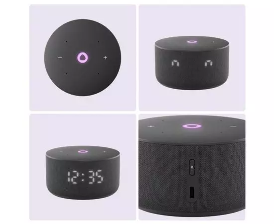 Умная колонка Яндекс Станция Мини 3, c часами, черный (YNDX-00027BLK), фото 2