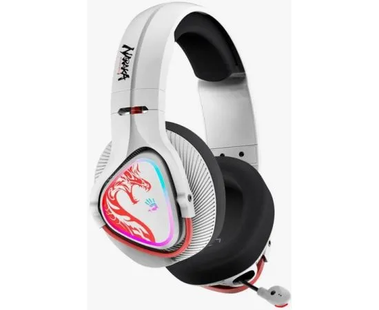 Bluetooth-гарнитура A4Tech Bloody MR720, белый/красный (MR720 NARAKA), фото 2