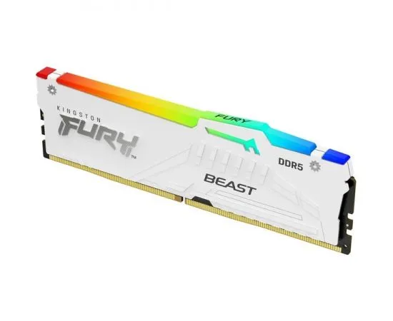 Оперативная память Kingston 16Gb DDR5-5200MHz Fury Beast White RGB (KF552C36BWEA-16)