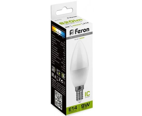Электролампа LED E14 LB-570 9W 230V 4000K (FERON) (25799)