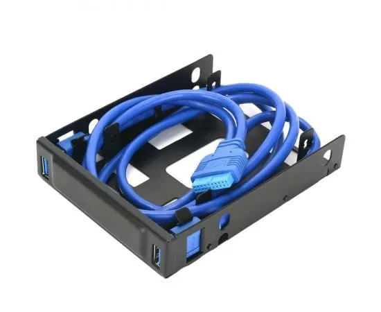 Панель лицевая CMU3-B3 в 3.5" отсек корпуса, 2*USB3.0 (Crown)