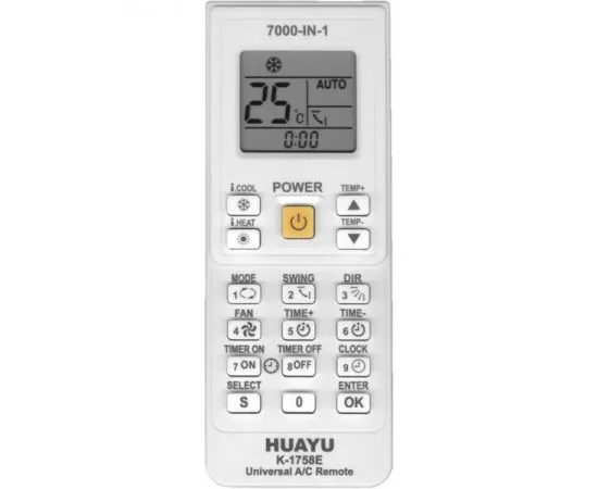 Пульт универсальный для кондиционеров Huayu K-1758E 7000 в 1 (HAR174)