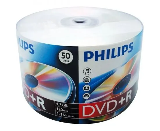 Диск DVD+R Philips 4.7Gb 16x Bulk 50pcs (цена за один диск) (DR4S6U50F/97)