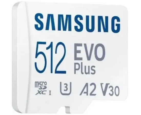 Карта памяти MicroSDXC 512Gb Class 10 UHS-I U3 + адаптер (SAMSUNG EVO PLUS) (MB-MC512SA)